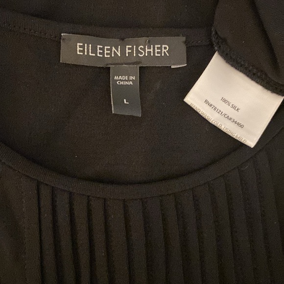 Eileen Fisher 100% Silk Pin-tuck Detail Tunic Shift Midi Tank Dress - Picture 5 of 7